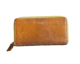 OSPREY London Vintage Mustard Yellow Real Leather Wallet Purse, Ladies Leather Wallet