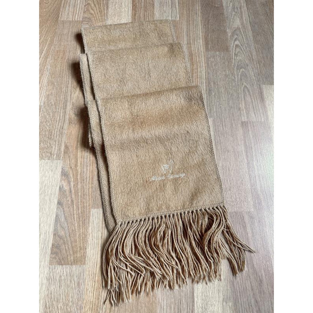 ☆Alpaca Fringe Scarf Long Coat/KIMHEKIM☆ KIMHĒKIM: Tan Alpaca Fringe Scarf Long Coat | SSENSE