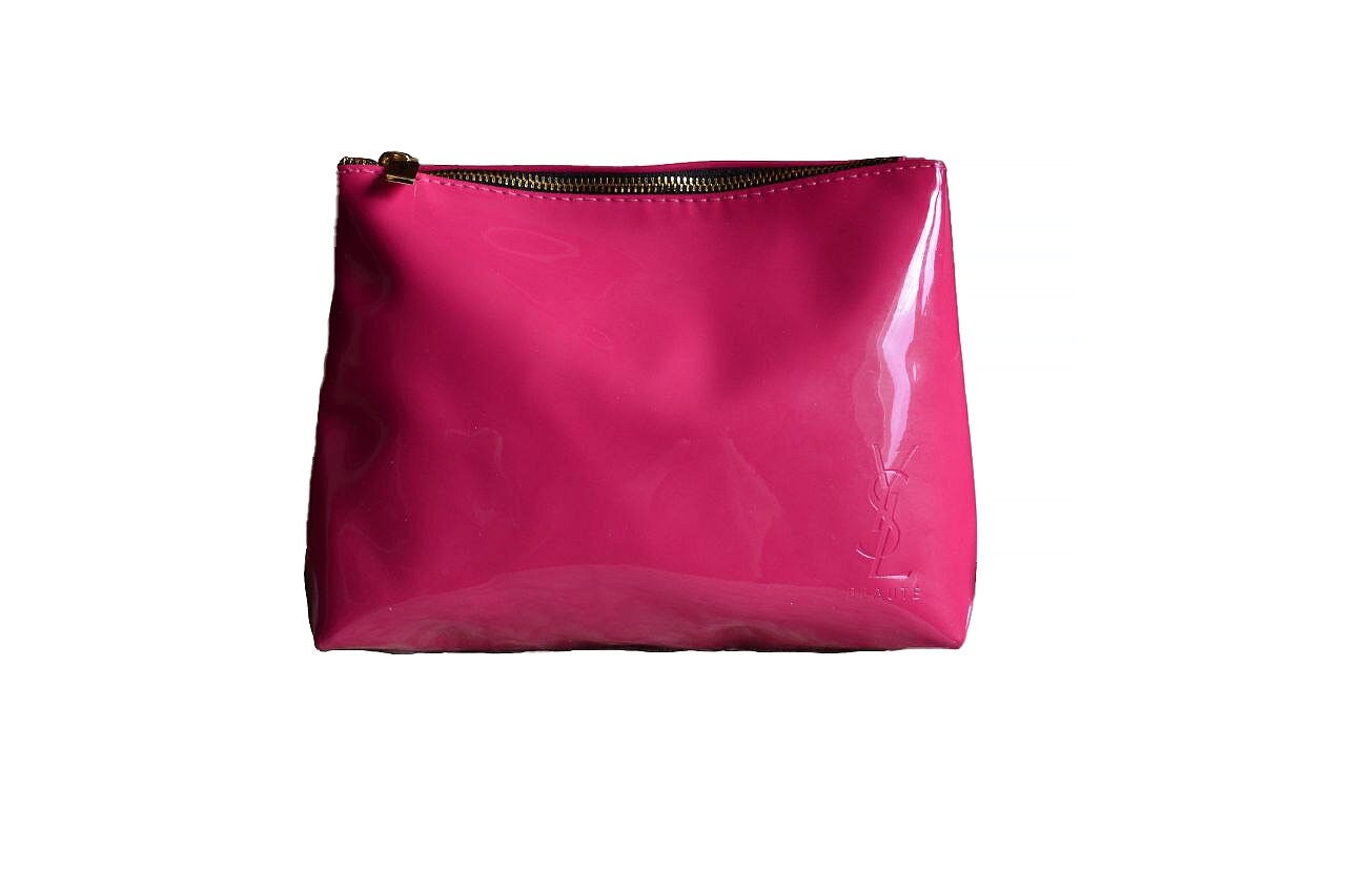 YSL Yves Saint Laurent France Beaute Patent Cosmetic Toiet Bag Pouch Authentic Fuchsia Color Etsy