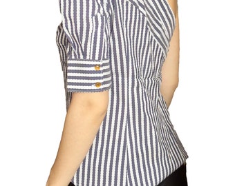 トップス Vivienne Westwood Asymmetry Stripe Shirt Vivienne Westwood Anglomania Asymmetric Striped Shirt In