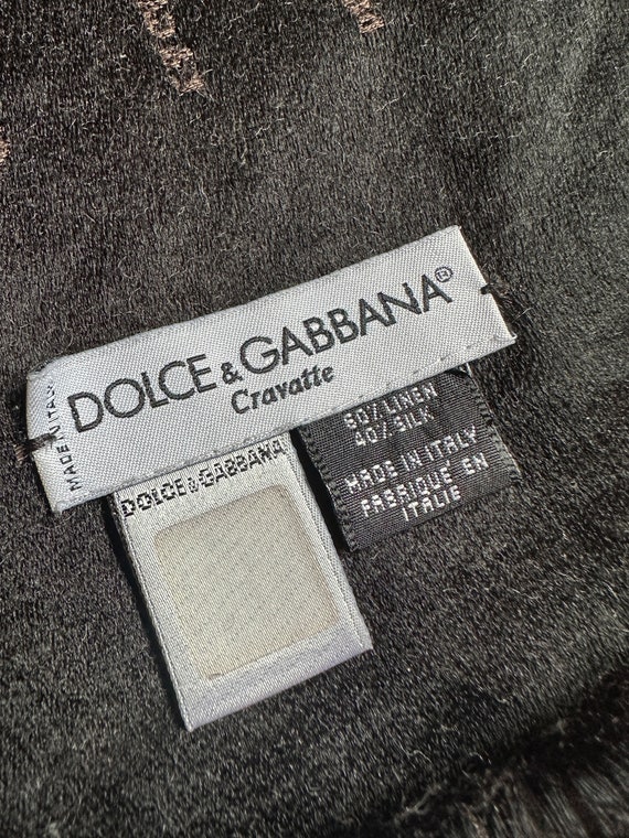 DOLCE & GABBANA Cravatte Silk Linen Reversible Mo… - image 2