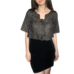Vintage MARC JACOBS Ladies Archive 2000s Floral Black Bolero Cropped Jacket, Size S