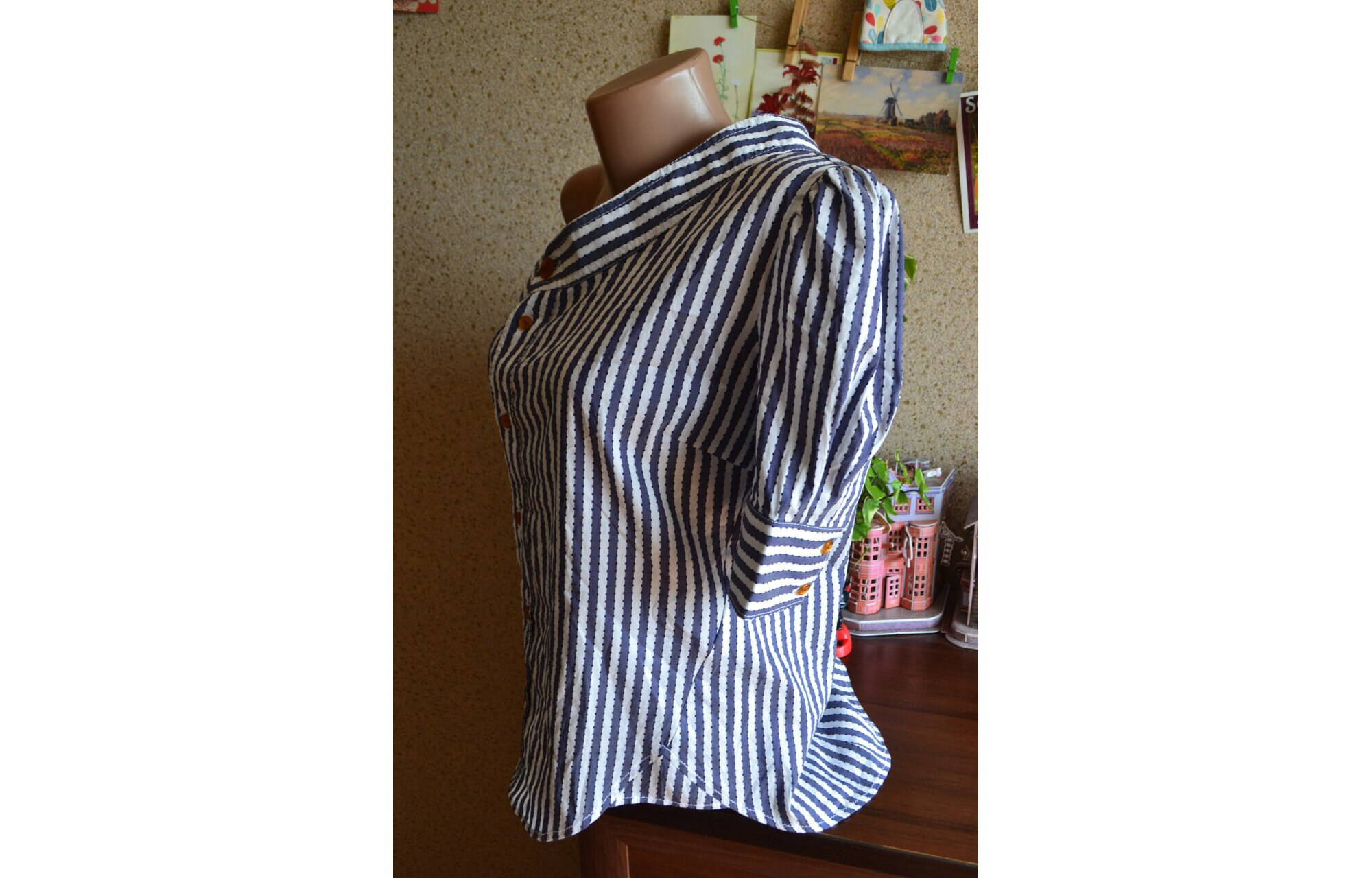 トップス Vivienne Westwood Asymmetry Stripe Shirt Vivienne Westwood - Anglomania Asymmetric Collar Striped