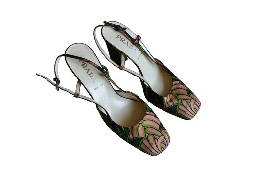 Prada block heel pump hotsell