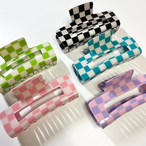 Checkered Claw Clip | boho chic hair accessory