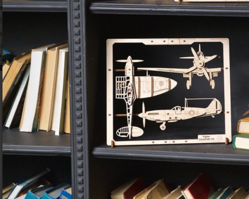 Spitfire 3mm, Wooden Laser Plane, SVG, DXF, Ai, Cdr, Digital Files for