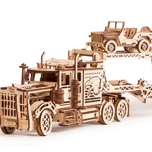 Kits de construction de voiture de modèle de puzzle en bois 3D, jouets de modèle de puzzle en bois de voiture de jeep 3D, voiture en bois faite à la main, voitures écologiques et jouets de voiture en bois