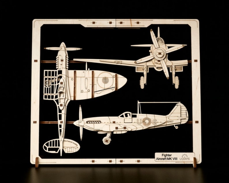 Spitfire 3mm, Wooden Laser Plane, SVG, DXF, Ai, Cdr, Digital Files for Laser Cutting Model