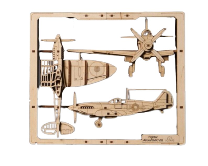 Spitfire 3mm, Wooden Laser Plane, SVG, DXF, Ai, Cdr, Digital Files for