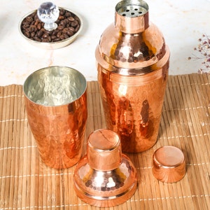 Acopa 16 oz. Copper-Plated 3-Piece Cobbler Cocktail Shaker