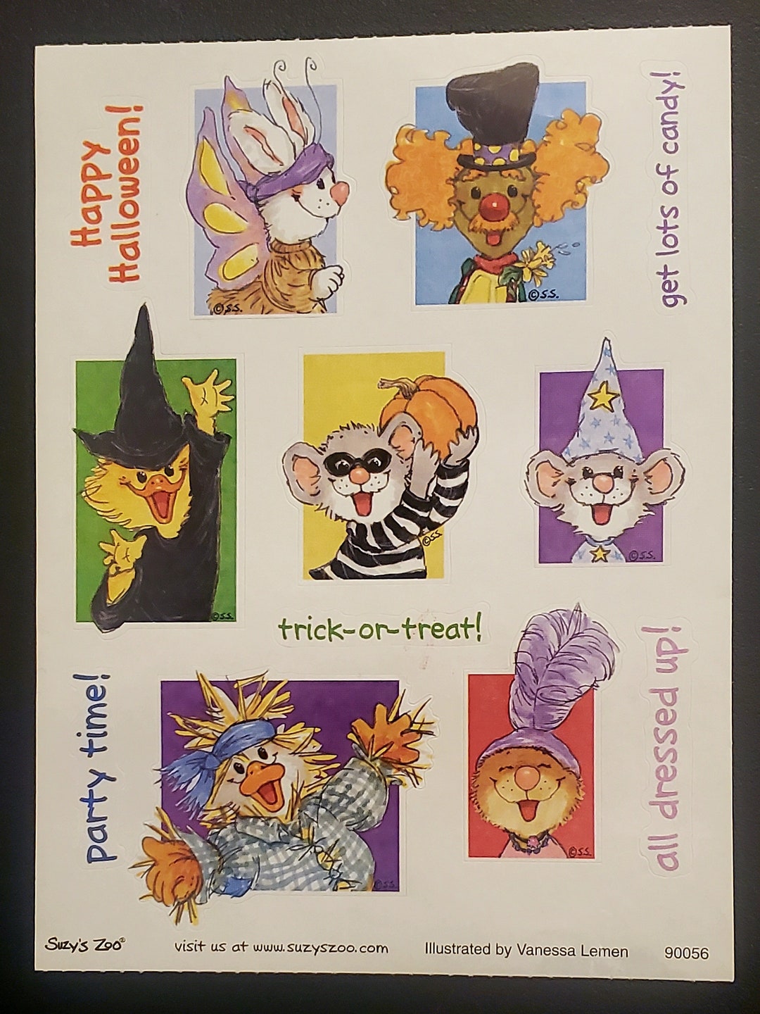 Suzy's Zoo Halloween Sticker Sheet 90056 like New Etsy
