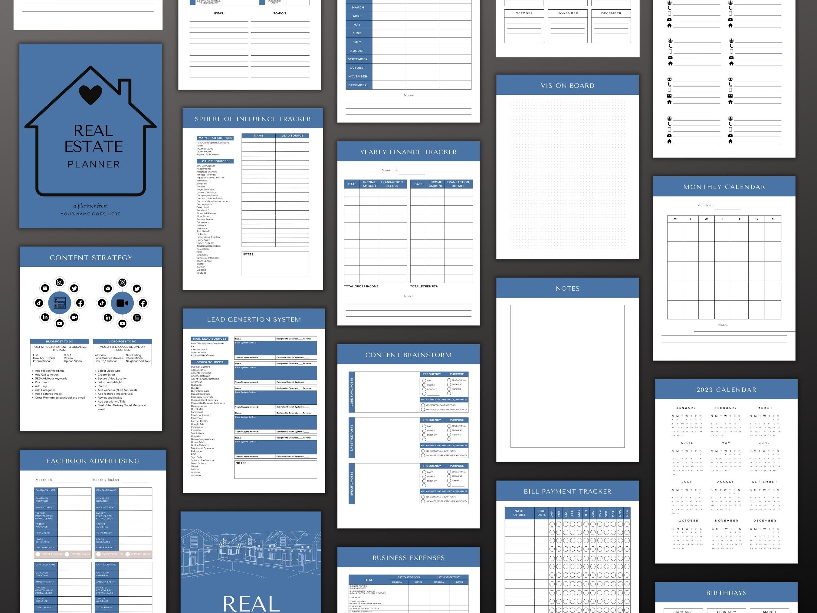 Real Estate Planner, Printable Planners, New Real Estate Agents, Real ...