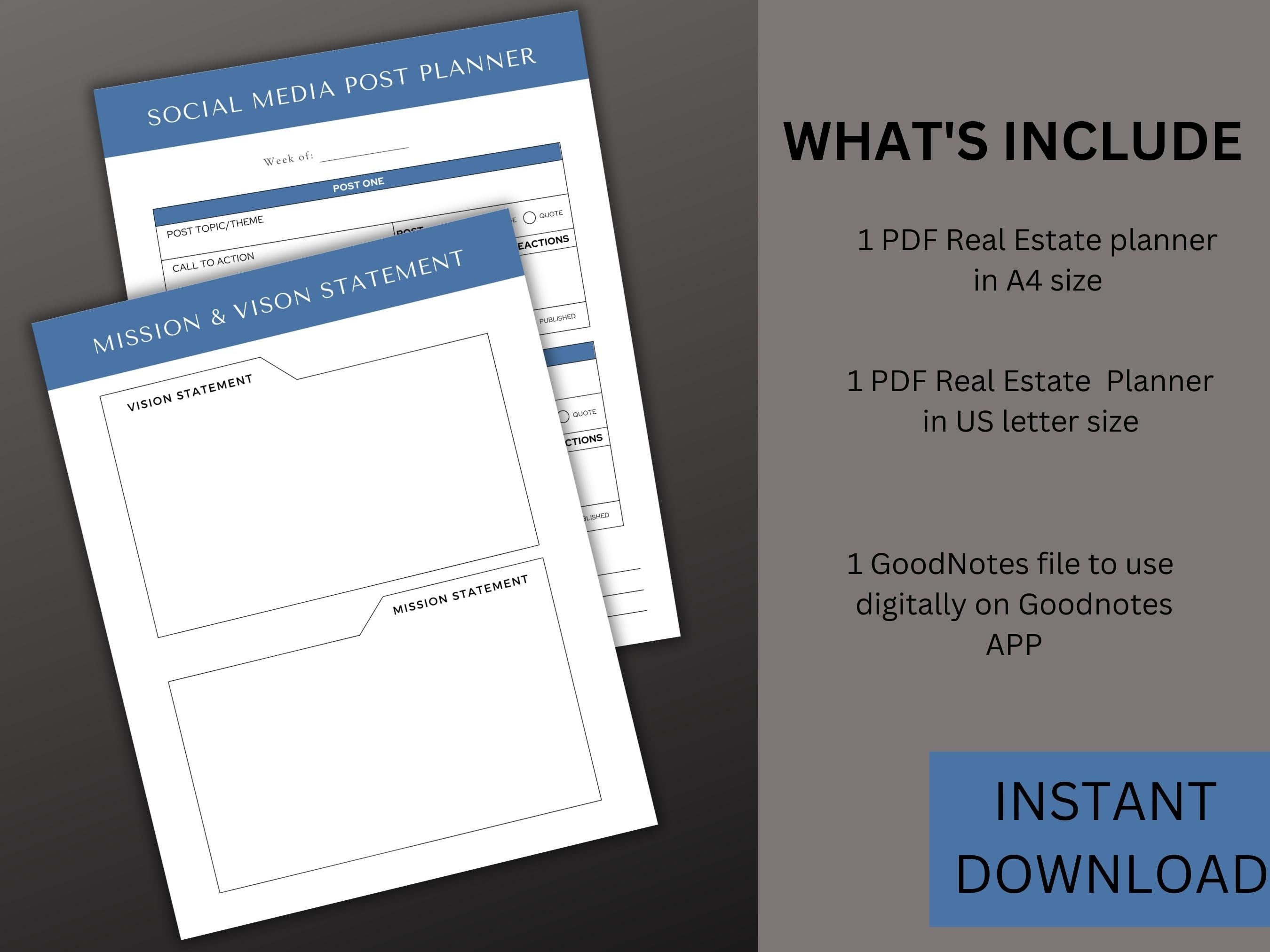 Real Estate Planner, Printable Planners, New Real Estate Agents, Real ...