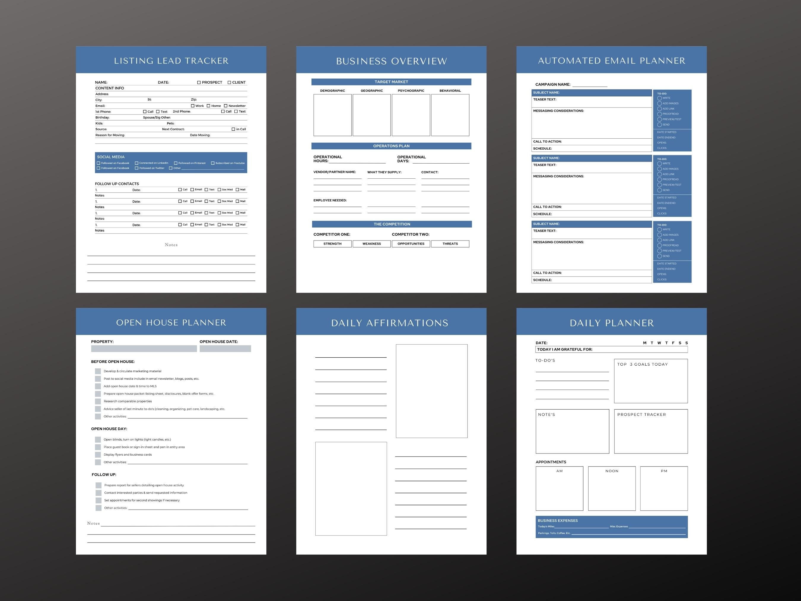Real Estate Planner, Printable Planners, New Real Estate Agents, Real ...