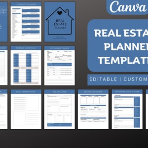 Real Estate Planner, Printable Planners, New Real Estate Agents, Real Estate Marketing, Real Estate Business Planners, Digital Download