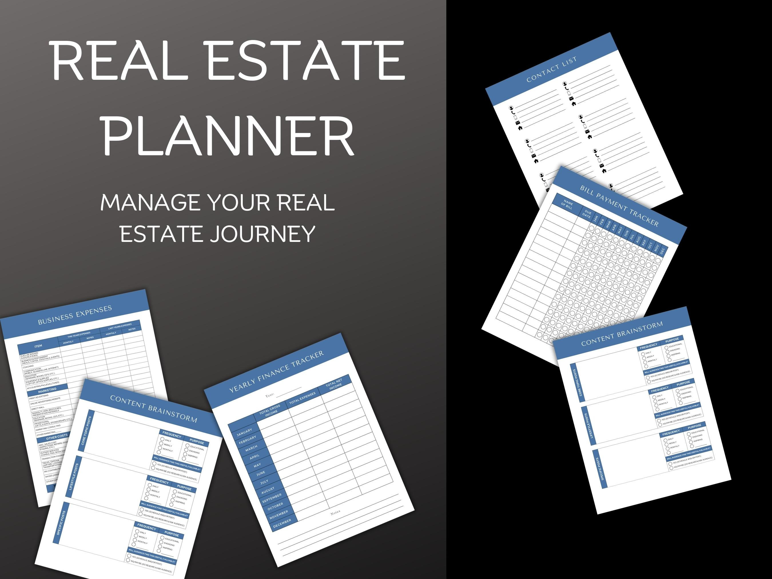 Real Estate Planner, Printable Planners, New Real Estate Agents, Real ...