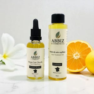 Natural Hair Duo – Hårbottenserum + Hårvårdsolja – Mot håravfall, hårväxt och glans – Vegansk, tillverkad i Frankrike