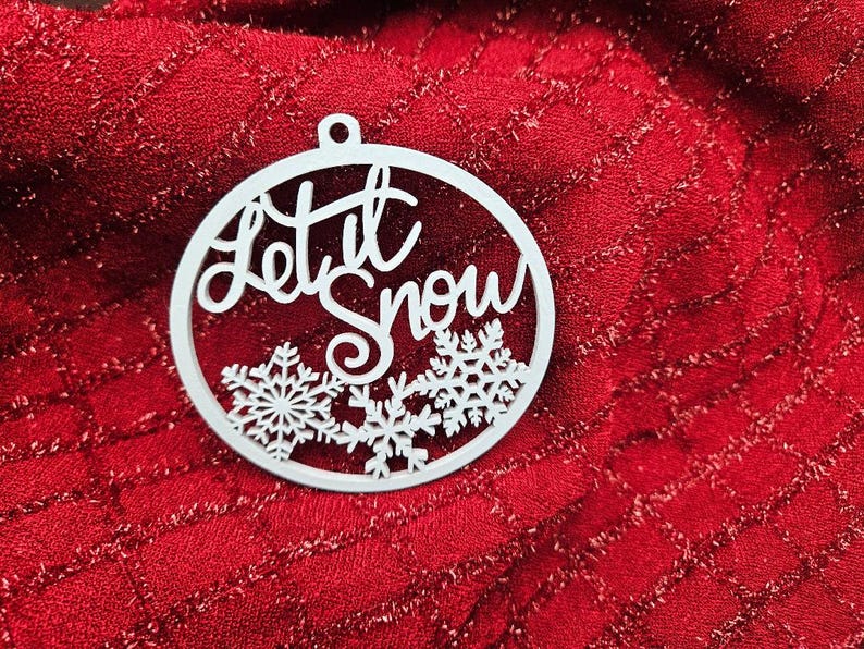 Let It Snow Wooden Ornament, Christmas Decor, Holiday Decor, Christmas