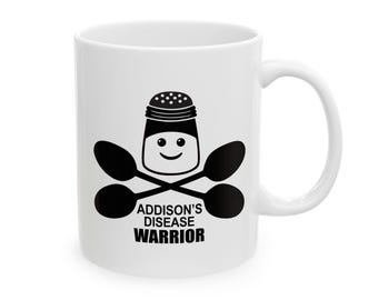 Addison's Disease Warrior Ceramic Mug, (11oz, 15oz) | Salt Cross-Spoons Design