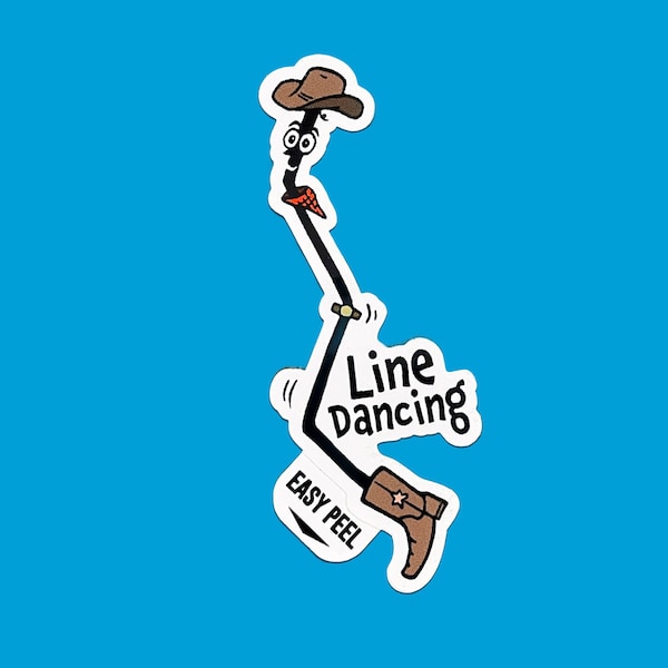 Line Dancing Vinyl Sticker | Laptop Sticker | Funny Sticker | Sticker art | Line Dancing | Free Shipping | Humor Sticker