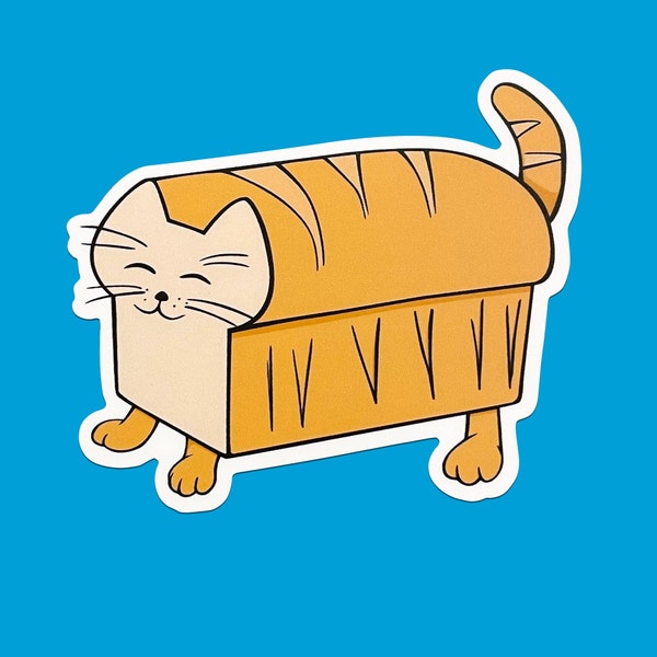 Pure Bread Cat Vinyl Sticker | Laptop Sticker | Funny Sticker | Free Shipping | Die-cut Sticker | Comic Sticker | Cat Bread | Car Decal