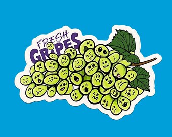 Gripes Grapes Sticker: Funny Vinyl Laptop Decal or Magnet