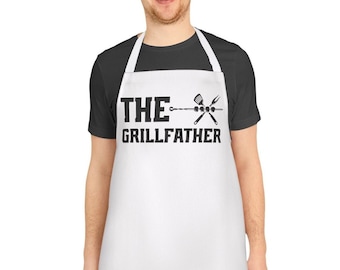 Grilling Apron For Dad The Grillfather Apron Gift For Dad BBQ Grill Apron 5-Color Straps (AOP)