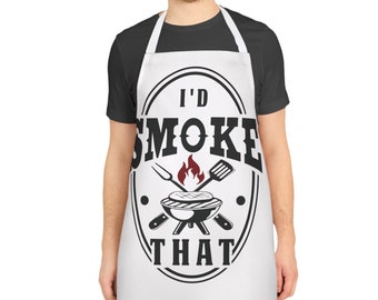BBQ Grill Apron Grilling Gift I'd Smoke That Funny Grilling Apron For Chef 5-Color Straps
