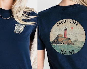 Cabot Cove Maine Tee Murder Mystery Shirt TV Detective Vintage Typewriter Tee Jessica Shirt Retro Lighthouse TShirt