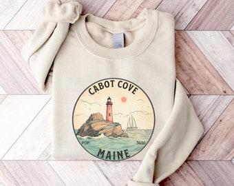 Cabot Cove Sweatshirt: Retro Lighthouse, Mystery Book Lover Gift