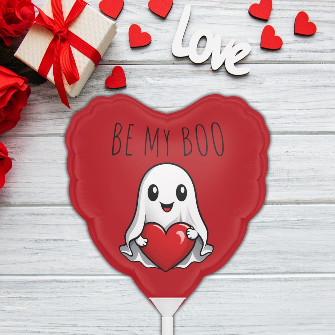 Personalized Valentine Heart Balloon: Be My Boo Ghost Gift - Etsy