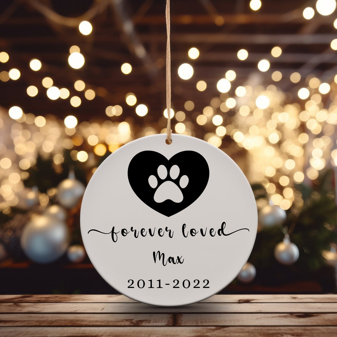 Personalized Pet Memorial Christmas Ornament Forever Loved Custom Pet