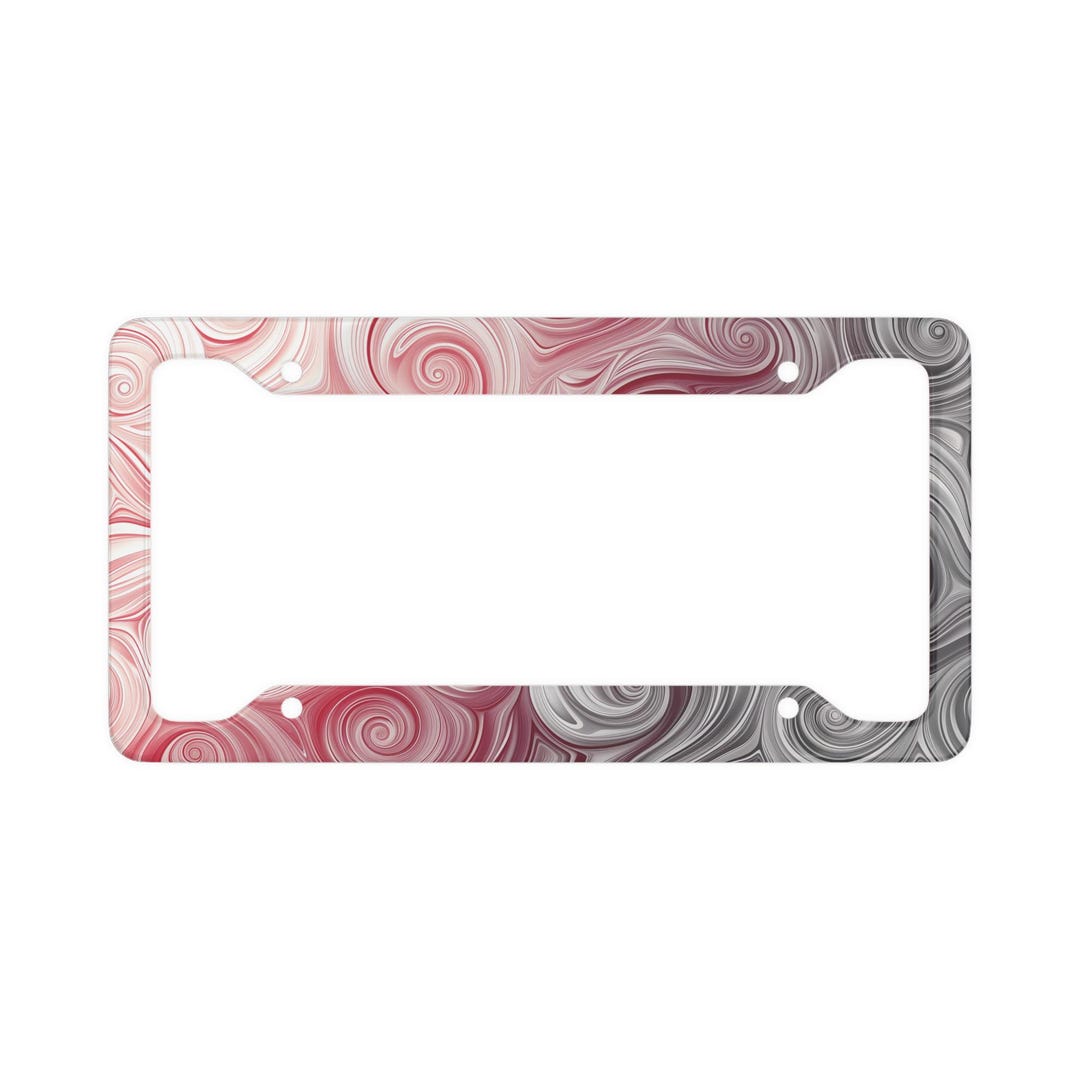 Pink License Frame Pink Grey Swirls Aluminum License Plate Frame, Car Accessory - Etsy