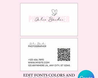 Minimalist Business Card Template: DIY Customizable Canva Design (PDF Download)