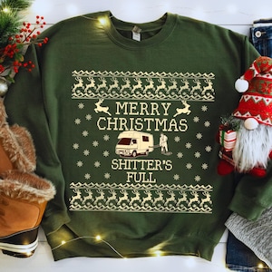 Merry Christmas Shitter's Full Sweatshirt, Ugly Christmas Sweater Shitters Full Ugly Christmas Sweater Classic Movie Lover Gift Unisex
