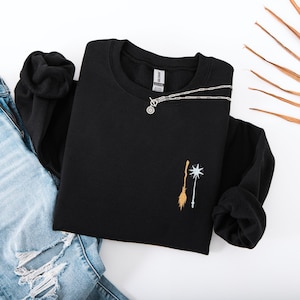 Embroidered Good Witch Bad Witch Sweatshirt Gold And Silver: Oz Broadway Crewneck