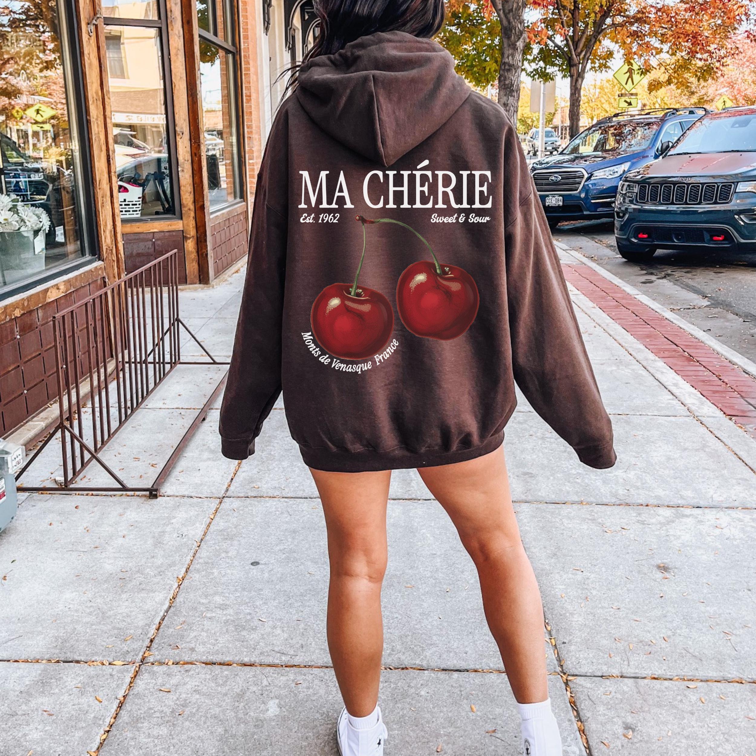 Ma Cherie Cherry Hoodie: Retro French Style Sweatshirt - Etsy