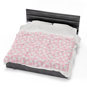 Coperta fantasma rosa: coperta in peluche di velluto di Halloween immagine 5