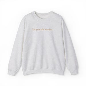 låt dig undra broderad tröja | minimalistiskt tryck