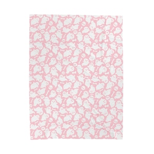 Coperta fantasma rosa: coperta in peluche di velluto di Halloween immagine 1