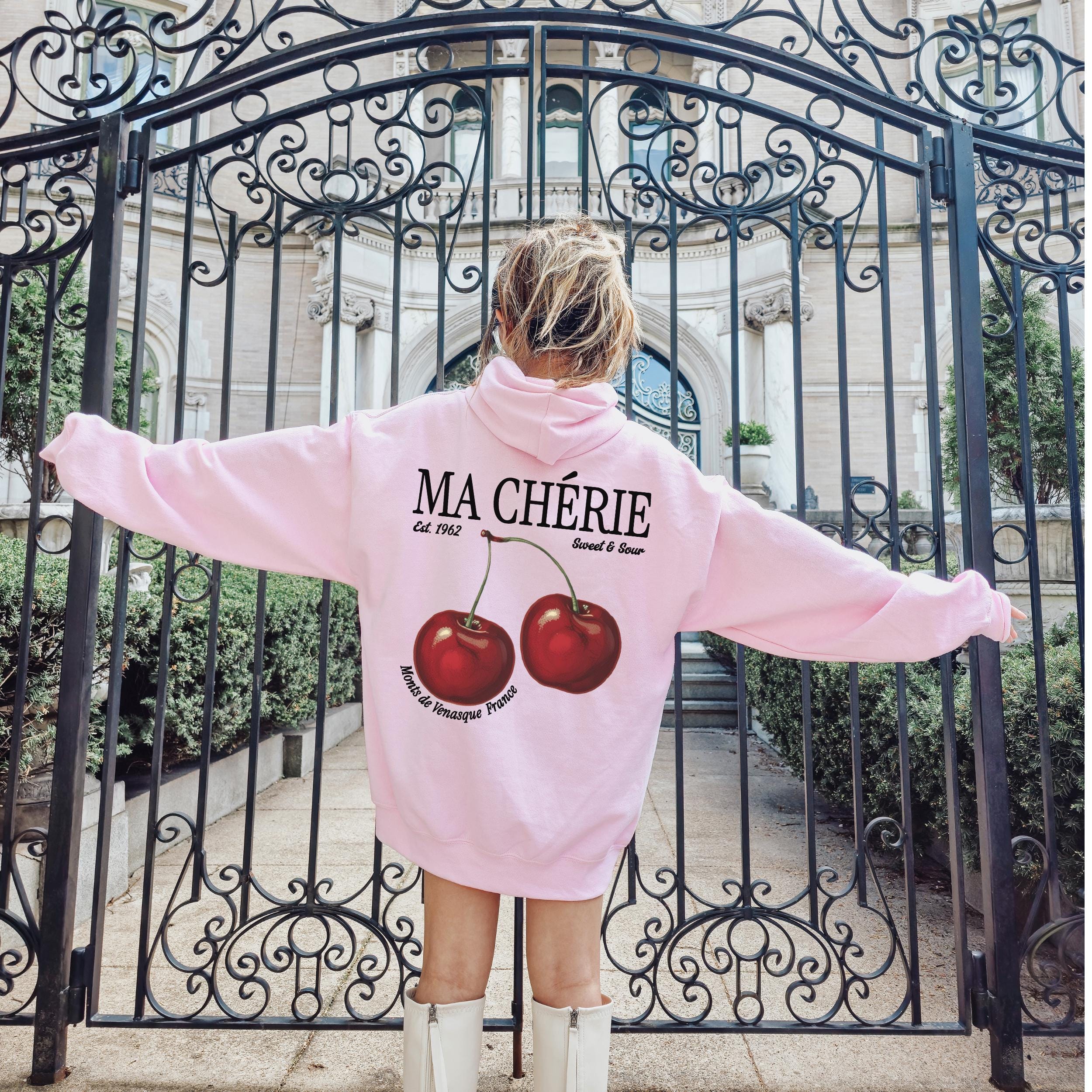 Ma Cherie Cherry Hoodie: Retro French Style Sweatshirt - Etsy