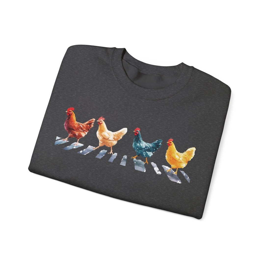 Funny Abbey Road Chickens Sweatshirt, Chicken Lover Gift, Music Fan