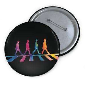 Botón de música de Abbey Road colorido, botones de pin personalizados para amantes de la música, pines para mochilas, insignias para chaquetas, regalo para entusiastas de bandas, música