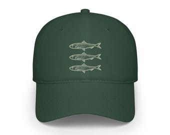 Gorra de béisbol de perfil bajo con bordado de sardina náutica