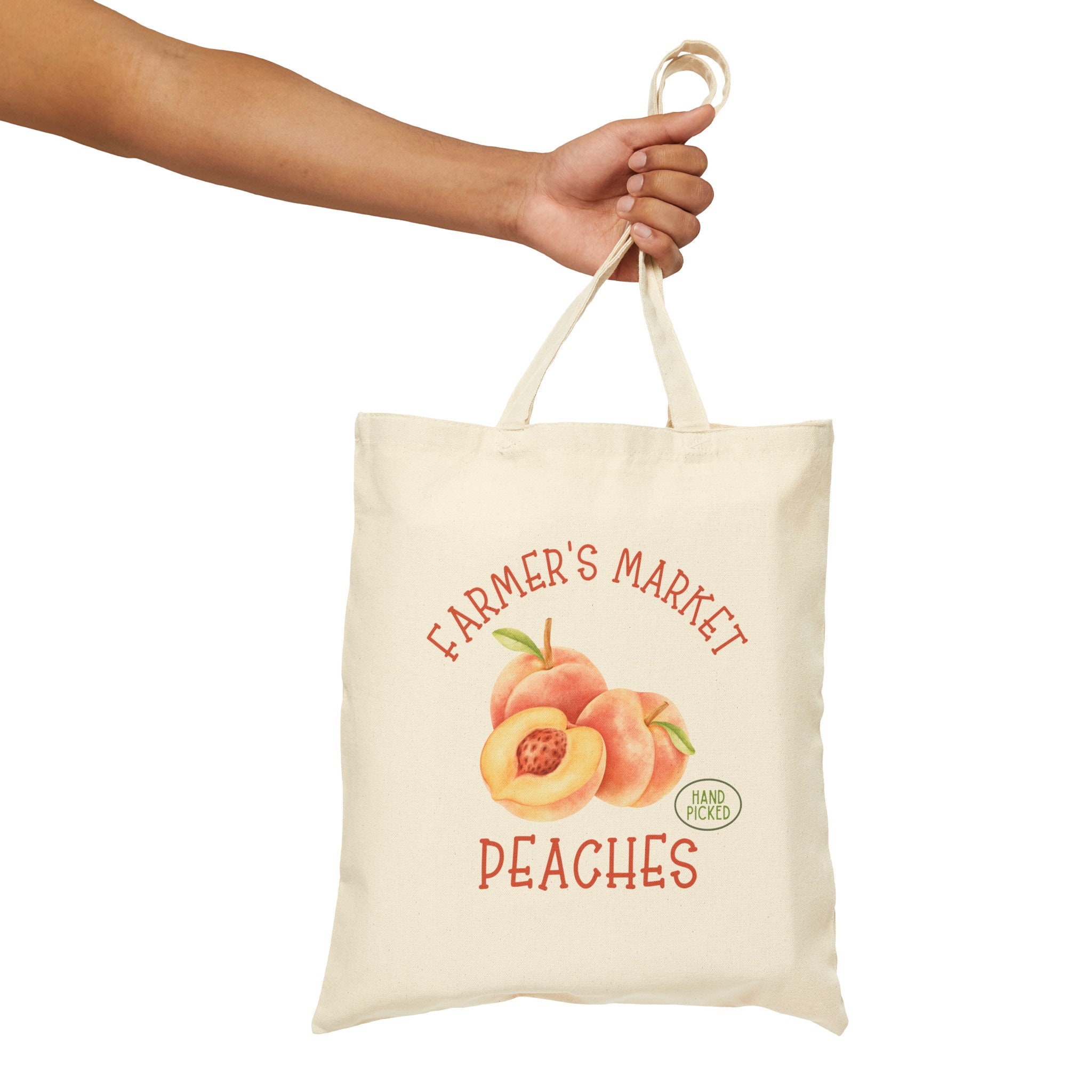 Peaches Farmers Market Canvas Tote Gardening Tote Bag