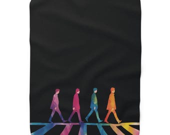 Coperta in pile Sherpa - Coperta colorata con motivo di attraversamento pedonale a Londra, regalo ideale per gli amanti della musica.