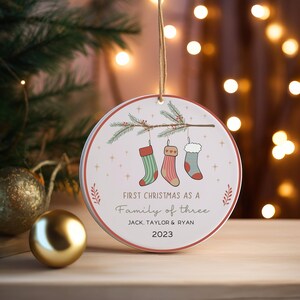 Weihnachten Ornament Weihnachten Ornament Familie von drei Geschenk erste Weihnachten als dreiköpfige Familie