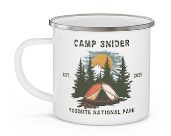 Personalized Enamel Camping Mug: Custom Adventure Travel Cup
