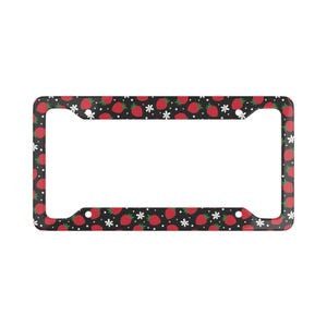 Cottagecore Strawberry Black License Plate Frame Floral Car Accessory Cute Vehicle Decoration Farmhouse Auto Gift Gardening Lover Present
