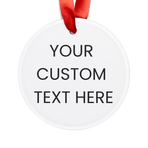 Acrylic Ornament, Personalized Christmas Tree Decoration, Custom Text, Font and Color Options, Holiday Gift, Festive Decor